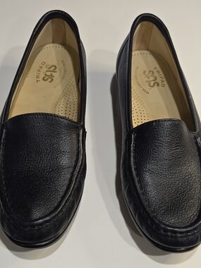 SAS Tripad Black Leather Slip-On Loafers for Men